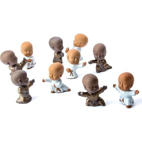 Chinese ceramic Crafts buddha statue Painted pottery tea pet home decor Decoration wholesale small monk Tea decorations K003