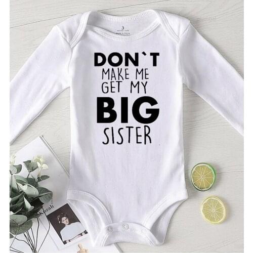 New Born Girsl Clothes Romper Newborn Baby Girl Costume Cotton Boy Onesie Toddler Rompers Long Sleeve Jumpsuits Printing Sister