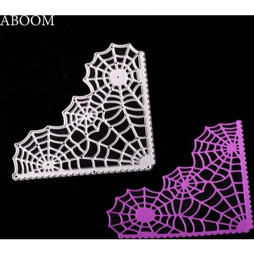 ABOOM Hot 98*98mm Spider Net Metal Cutting Dies DIY Scrapbooking Carbon Steel Craft Die Cut Photo Invitation Cards Making Mold