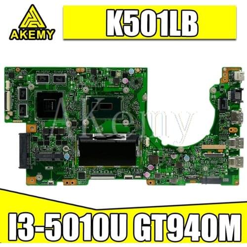 SAMXINNO K501LB Laptop Motherboard For Asus K501LX K501LN K501LB A501L K501L V505L Mainboard 100% test Ok I3-5010U GT940M 4GB