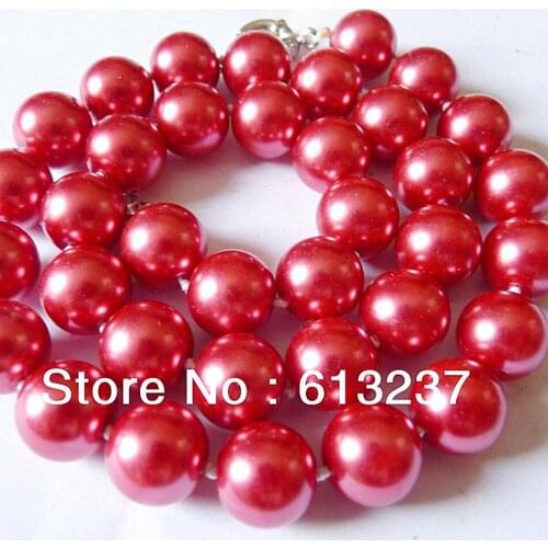 Fashion 8mm beautiful red simulated-pearl making jewelry necklace for women weddings party charms jewelry making 18inch YE0030