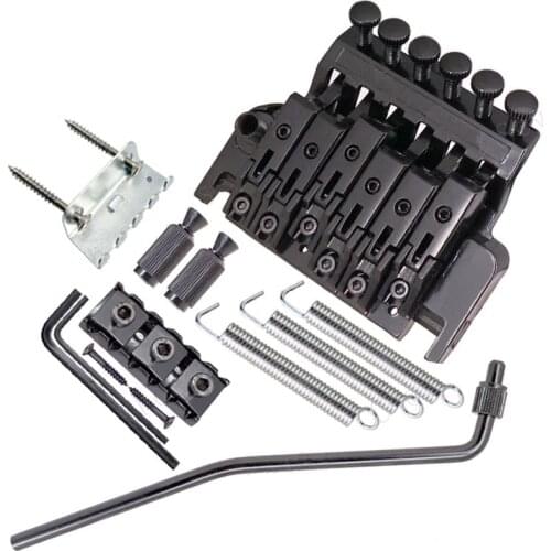 A Set Tremolo Black Electric Guitar Bridge Double Locking Systyem Pulled 6 Strings Accessories Parts