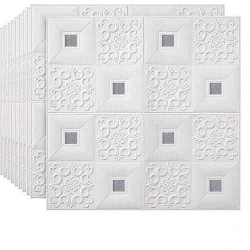 10PCS Household Environment Friendly Modern 3D Wall Stickers Living Room Bedding Room Self Adhesive Waterproof Brick Wallpaper