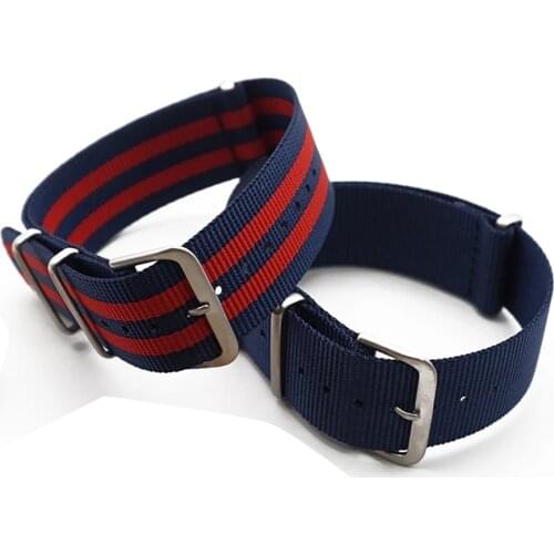 NATO Nylon Strap 20mm 22mm Waterproof Bracelet Military Replacement Nato Fabric Nylon Watch Straps Bands Silver Buckle Belt