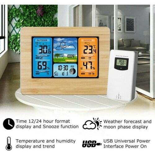 2021 new Digital LCD Indoor & Outdoor Wireless Weather Station Clock Calendar Thermometer