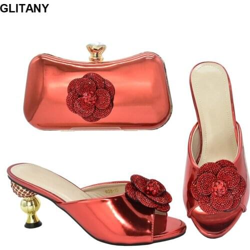 New Fashion Italian Designer Shoes and Bags Matching Set Ladies Square Toe High Heel Elegant Sandals Female Wedding Party Pumps