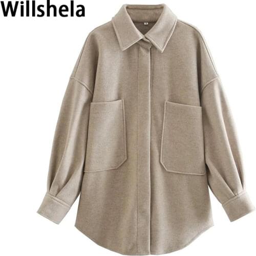 New Autumn Winter Women Jacket Long Sleeves Lapel Collar Solid Oversized Warm Thicken Women Coat Fashion High Street Tops