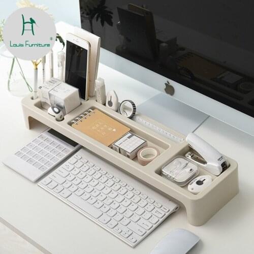 Louis Fashion Desktop Storage Box Simple Keyboard Storage Rack Plastic Sundry Box Computer Desk Modern Convenient