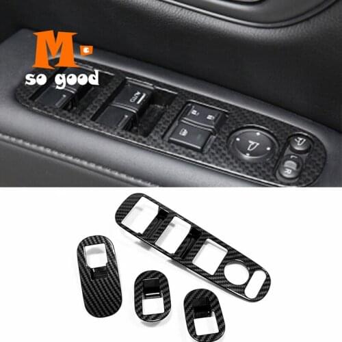 Lift Control Switch Panel Cover Trim 2015 2016 2017 Accessories Door Window Glass Carbon Fibre for Honda HRV HR-V Bezel vezel