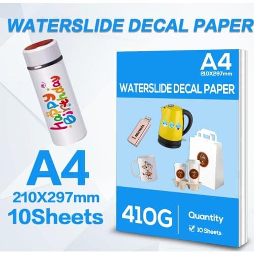 Inkjet Water Slide Decal Transfer Paper A4 10/20 Sheets Transparent Waterslide Decal Paper for Inkjet Printer DIY Nails Cups