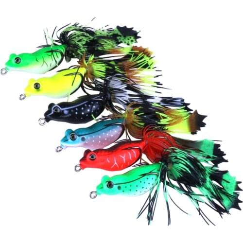 Hengjia 6cm 13g Floating Soft Frog Lure with Weedless Hook Rubber Skirt Snakehead Fishing Bait