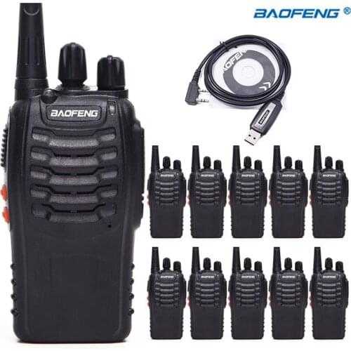 10PCS Baofeng BF-888S mini Walkie Talkie Two Way Radio bf888s UHF 400-470MHz Portable Radios CB Ham Radio HF Transceiver hunting
