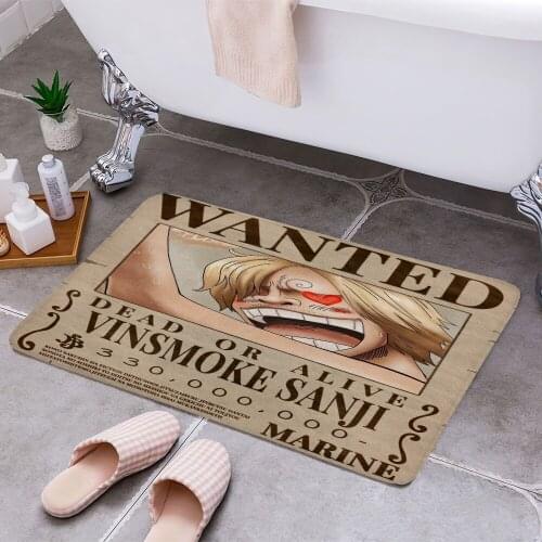 Sanji Bounty Wanted Poster Anti-slip Modern Area Rugs Living Room Balcony Bathroom Printed Carpet Doormat Hallway Bath Mat