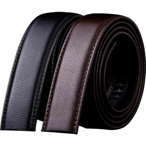New 3.5cm Wide Genuine Leather Automatic Belt Body No Buckle Strap Without Buckle Belts Men High Quality Male Belts 8002