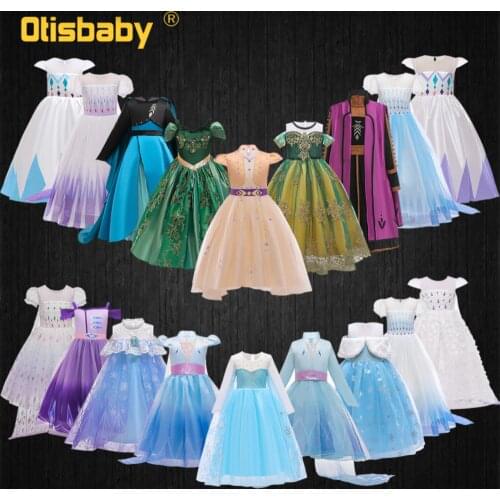 Elsa Anna Dress Summer Wedding Dresses for Girls Toddler Elsa Costume Halloween Carnival Childrens Costumes Princess Dress Up