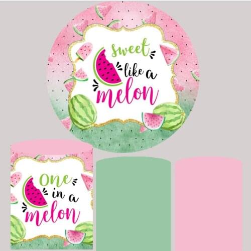 Summer Watermelon Pink Girl Birthday Party Decoration Photography Backdrops Baby Shower Elastic Photo Shooting Background covers