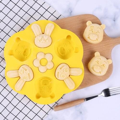 Silicone cake mold steamed rice cake mold cartoon hair cake mold steamed baby complementary food mold silicone mould