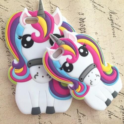 3D Cartoon Rainbow Unicorn Silicone Back Cover For iPhone 5 5s SE 5C 6 6s X XR Xs Max 7 8 Plus Touch5/6 Phone Cases Fundas Coque