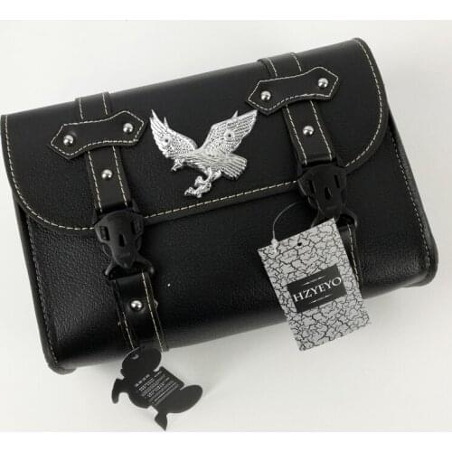 HZYEYO Motorcycle Saddlebag PU Faux Leather Bag Storage Tool Pouch General motorcycle accessories D815 ,free shippping