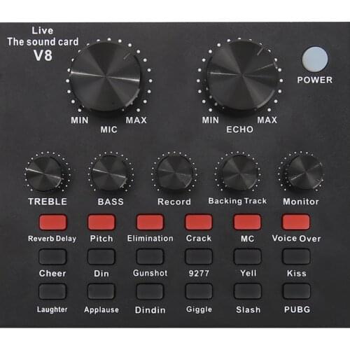 V8 Bluetooth Studio Audio cuffie USB esterne microfono trasmissione Live scheda Audio per PC cellulare