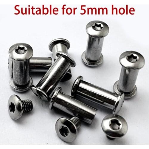 4 Sets Stainless Steel M3.5 Screw for Knife Handle Material Making Screws T8 Plum Rivet Shank Slotted Nail 5mm Hole Lock Screw