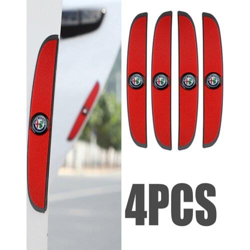 4Pcs Car Door Anti-Collision Bumper Strip Guards Side Edge Protector Sticker For Alfa Romeo 159 Giulietta 147 Mito Giulia 156 GT