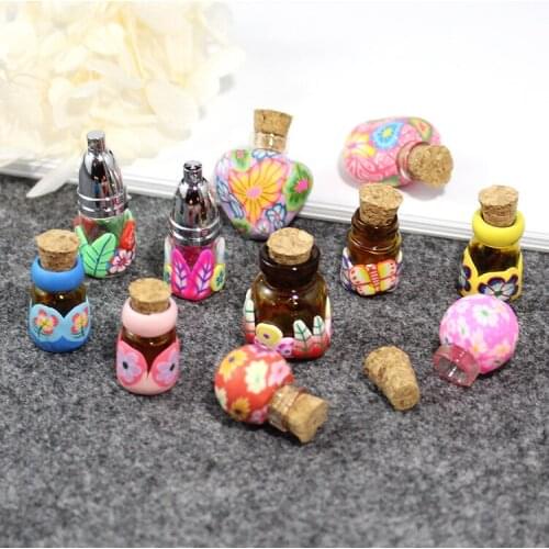 5PCS Cork Stopper Small Empty Glass Bottle Tiny Glass Jars With Cork Decorative Wish Glass Jars Wedding Holiday Mini Containers