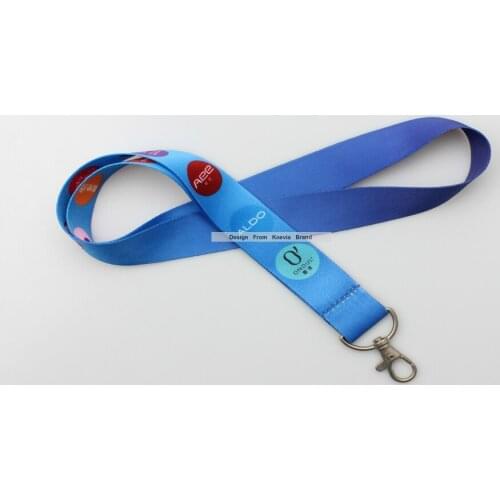 50pcs/lot 20mm*90cm Custom Promotion Lanyard Strip Blue Sublimation Both Side Print Discount Cheap Lanyards Swivel Metal Hook