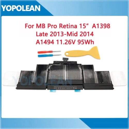 New 11.26 95Wh A1494 Laptop Battery For Macbook Pro Retina 15" A1398 Late 2013 Mid 2014 Year