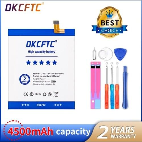 OKCFTC 100% New 4500mAh LI3931T44P8h756346 Battery for ZTE Axon 7 5.5inch A2017 free shipping within tracking number