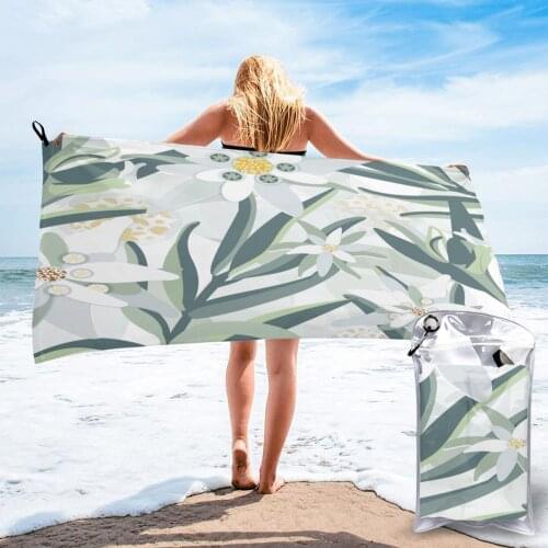 Bath Towel Edelweiss Flower Quick Dry Large Towel Thin Absorbent Soft Towel for Home Travel Camping Swimming Beach Sport