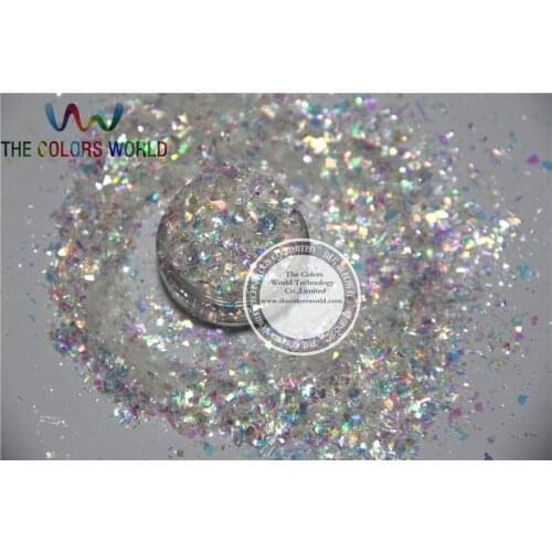 White with Colorful Ice white Mylar Sheet Flakes for nail decoration and other art DIY decoration