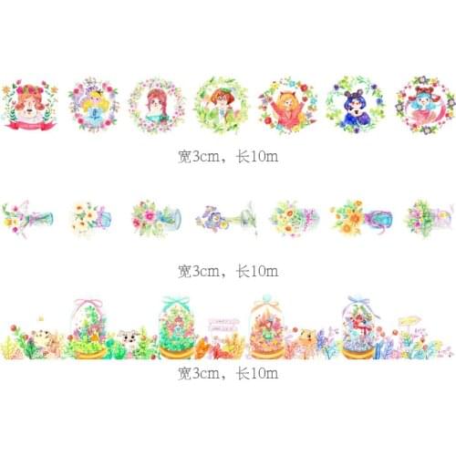 Free shipping High quality 30mm*10m DIY Masking tape/Flower World and Flower Girl washi tape