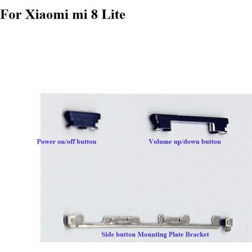 3 in 1 Side Button For Xiaomi mi 8 Lite Power On Off Button + Volume Side Buttons Set For Xiaomi mi 8lite Metal plate Mi8 Lite