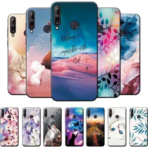 Case For Huawei Y9 Prime 2019 Case Bumper 6.59" For Huawei Y9 Prime 2019 Soft TPU Silicone Protective Back Cover Floral Cute Cat