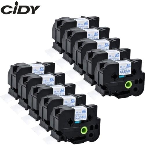CIDY 10PCS compatible TZe 163 tz163 Tz 163 tze163 blue on clear label tape for brother p touch label printer