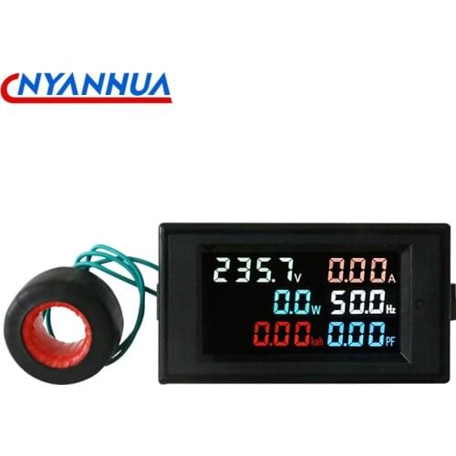 D69-2058 6 in 1 HD LCD Multi-Function Digital Display Voltage Current Power Frequency KWH Meter Multiple Colour