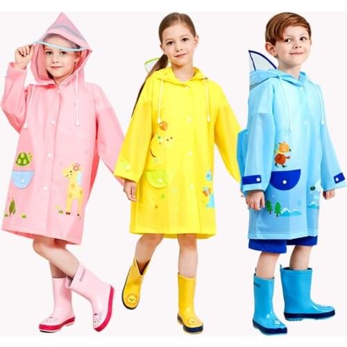 Kids Raincoat Boys Girl Rainwear Clothes Children Boys Rain Coat Cartoon Style Student Kids Waterproof Rainsuit Coat Kid Jackets