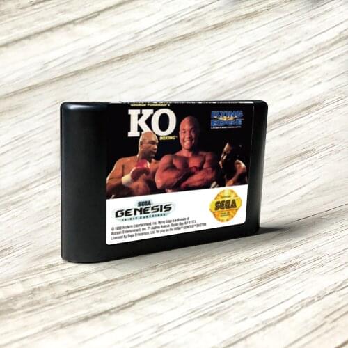 George Foremans KO Boxing - USA Label Flashkit MD Electroless Gold PCB Card for Sega Genesis Megadrive Video Game Console