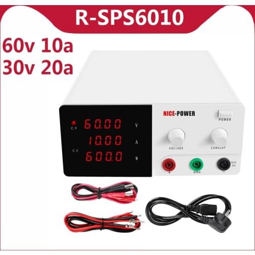 NICE-POWER 30V20A 4-digits LED DC Adjustable Lab Power Supply 60V10A 220V Voltage stabilizer Switching Laboratory Power Source