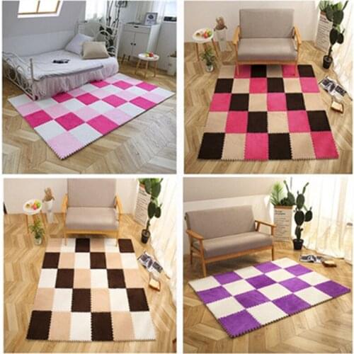18pcs soft Shaggy suede baby Play Mat EVA Foam Childrens Rug Interlocking Exercise Crawl Tiles Floor Puzzle Carpet kids