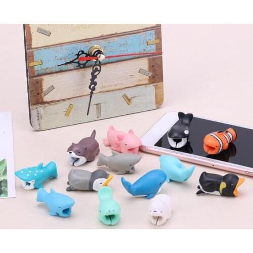 Colorful PVC Cable Protector Winder Animal Shape Bite Anti Break Data Cable Wire Protective Cover Cable Cord Protector Promotion