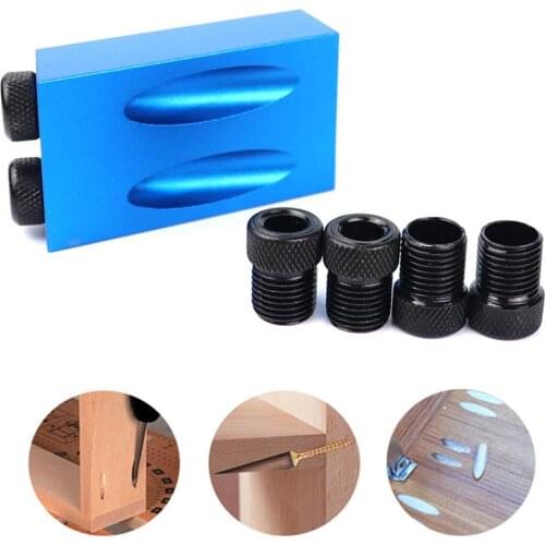 7pcs Hole Locator Pockethole Jig Woodworking Hole Puncher Cross Screw Driver Kit Aluminum Oblique Drill Bit DIY Carpentry Tools