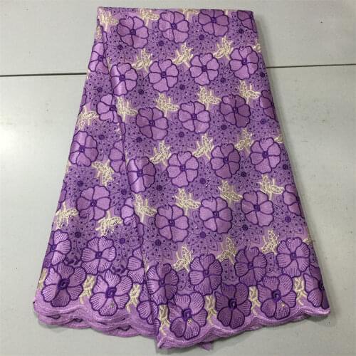 2021 Latest Black French 100% Cotton Embroidered Swiss voile Net Fabrics High Quality African Cotton Lace Fabrics 5 Yards A2146