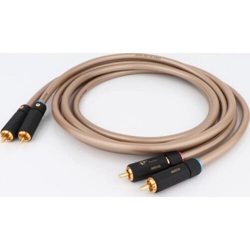 One Pair Analogue Interconnect 5N Copper Audio RCA Signal Cable With Gold Plated Palic RCA plug connector