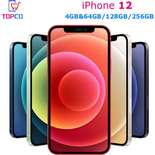 Original Apple iPhone 12 5G LTE Mobile phone 6.1'' 4GB&64/128/256GB IOS A14 Bionic Hexa Core Dual 12MP Face ID Cellphone