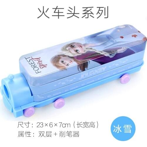 Disney Frozen Mickey Minnie Marvel Creative Car Stationery Box Childrens Pencil Case Student Pencil Sharpener School Supplies