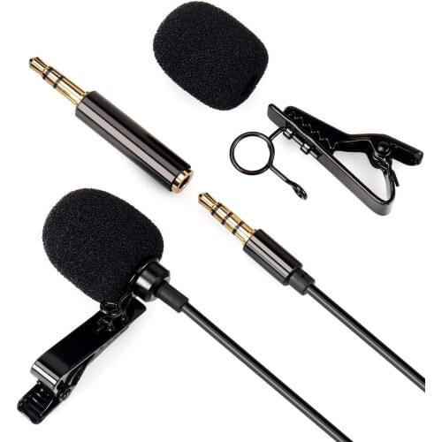 Daffodil MCP100B Lavalier Clip on Microphone 3.5mm Aux Mini Hands-Free Lapel Microphone for Mobile Phone,PC, Camera, Laptop