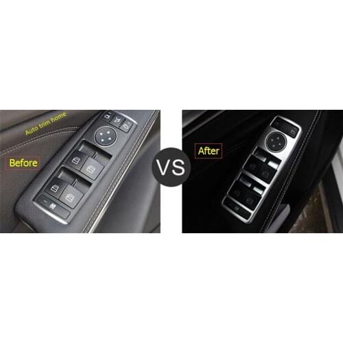 Lapetus Door Armrest Window Lift Button Cover Trim For Mercedes Benz CLA / GLA / A B Class / ML / GLE Auto Accessories