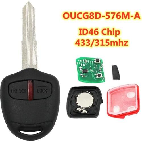 2 Button Remote key 315MHz/434MHz for M-itsubishi Lancer Outlander ASX with PCF7936 chip MIT11R right blank key G8D-576M-A